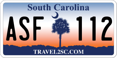 SC license plate ASF112