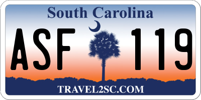SC license plate ASF119