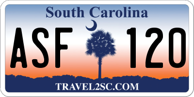 SC license plate ASF120