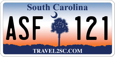SC license plate ASF121
