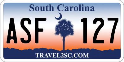 SC license plate ASF127