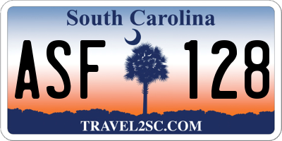 SC license plate ASF128