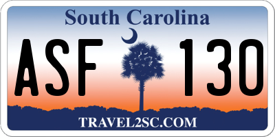 SC license plate ASF130