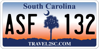 SC license plate ASF132