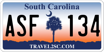 SC license plate ASF134