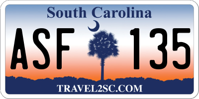 SC license plate ASF135