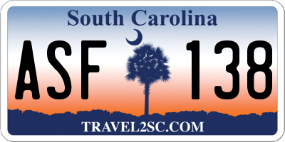 SC license plate ASF138