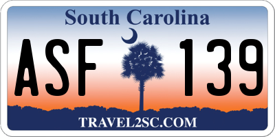 SC license plate ASF139