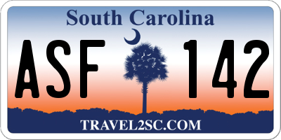 SC license plate ASF142