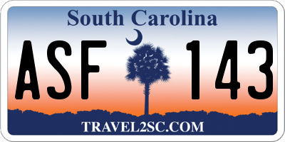 SC license plate ASF143