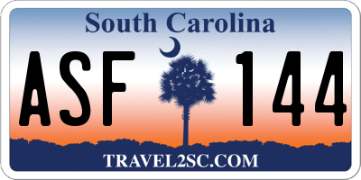 SC license plate ASF144