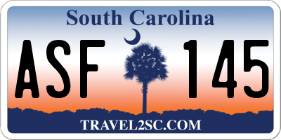 SC license plate ASF145