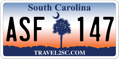SC license plate ASF147