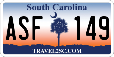 SC license plate ASF149