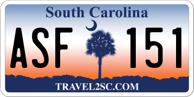 SC license plate ASF151