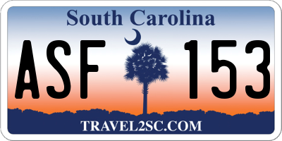 SC license plate ASF153