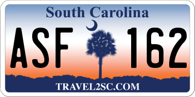 SC license plate ASF162