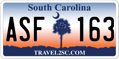 SC license plate ASF163