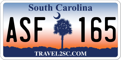 SC license plate ASF165