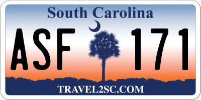 SC license plate ASF171