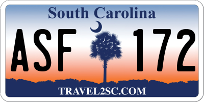 SC license plate ASF172