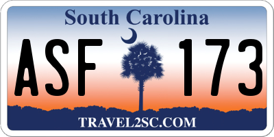 SC license plate ASF173