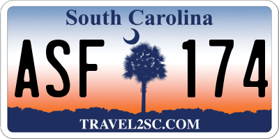 SC license plate ASF174
