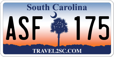 SC license plate ASF175