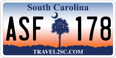 SC license plate ASF178