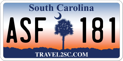 SC license plate ASF181