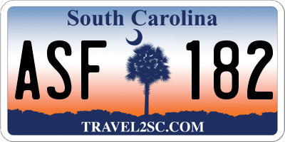 SC license plate ASF182
