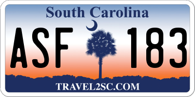 SC license plate ASF183