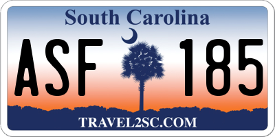 SC license plate ASF185