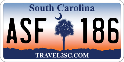 SC license plate ASF186