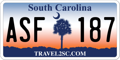 SC license plate ASF187
