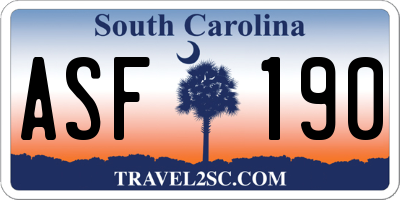 SC license plate ASF190