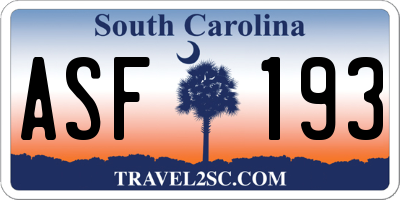 SC license plate ASF193