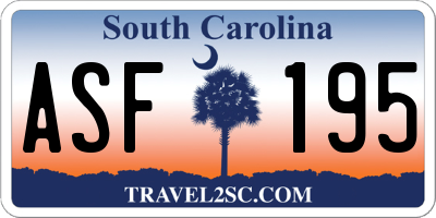 SC license plate ASF195