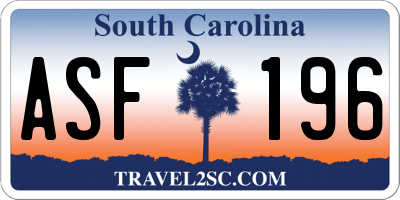 SC license plate ASF196