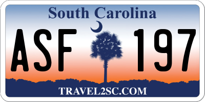 SC license plate ASF197