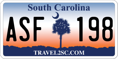 SC license plate ASF198