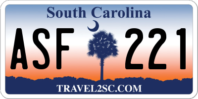 SC license plate ASF221