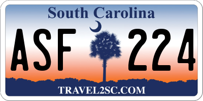 SC license plate ASF224