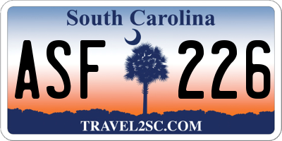 SC license plate ASF226