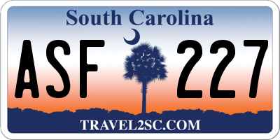 SC license plate ASF227