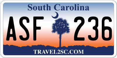 SC license plate ASF236