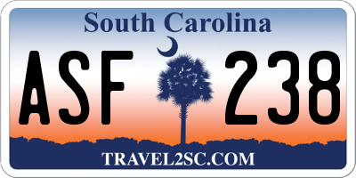 SC license plate ASF238