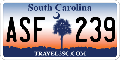 SC license plate ASF239