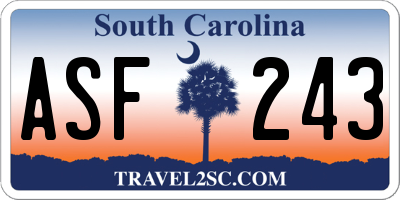 SC license plate ASF243