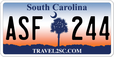 SC license plate ASF244